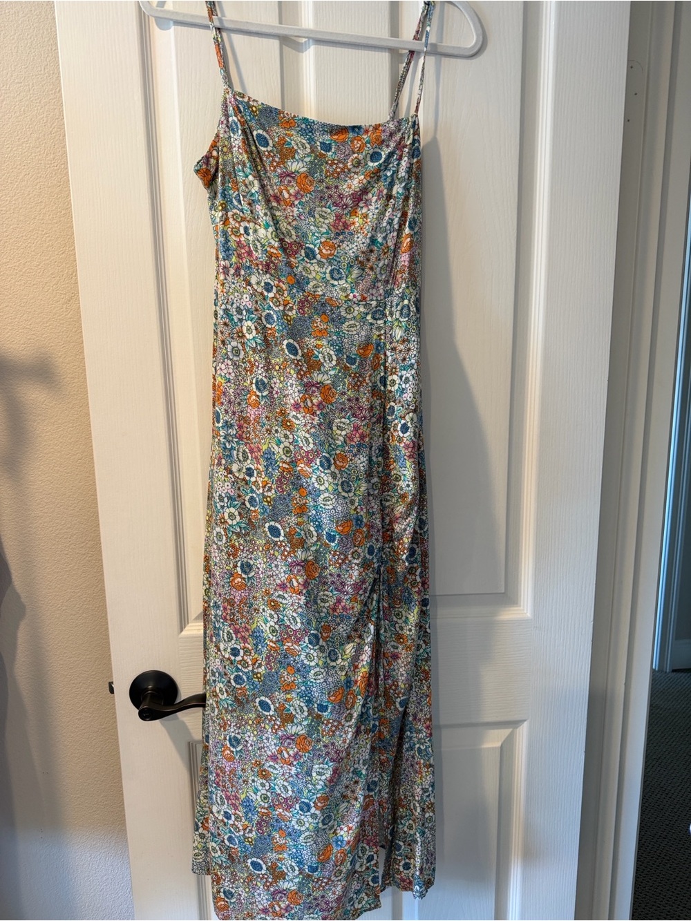 O'Neill Floral Slip Maxi Dress in Teal, Orange & White